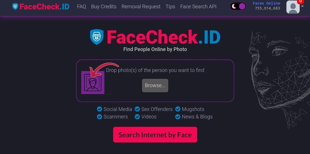 Use Facecheck id